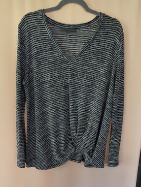 Anthropologie Sunday in Brooklyn  Striped Twist‑Front Sweater Size XL